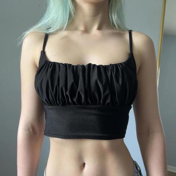 SHEIN Tops - Black ruched going out tank top